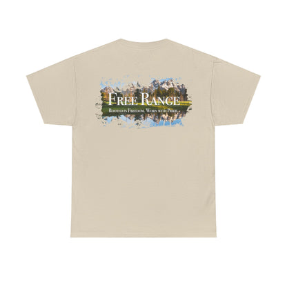 Unisex Heavy Cotton Tee - Free Range, Nature Lover Gift, Casual Top, Adventure Gear, Outdoor Enthusiast Apparel